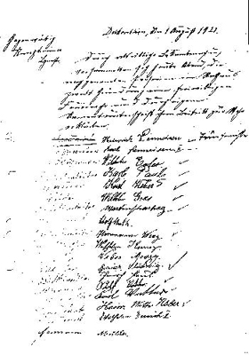Protokoll des Bürgermeister Runzheimers 1925